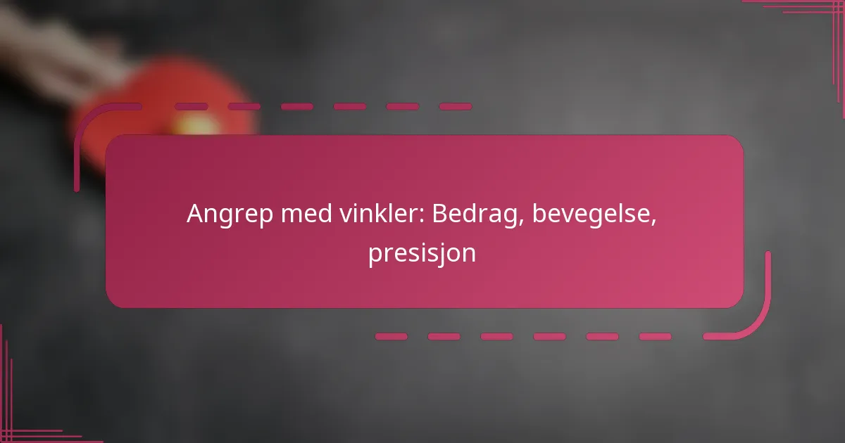 Angrep med vinkler: Bedrag, bevegelse, presisjon