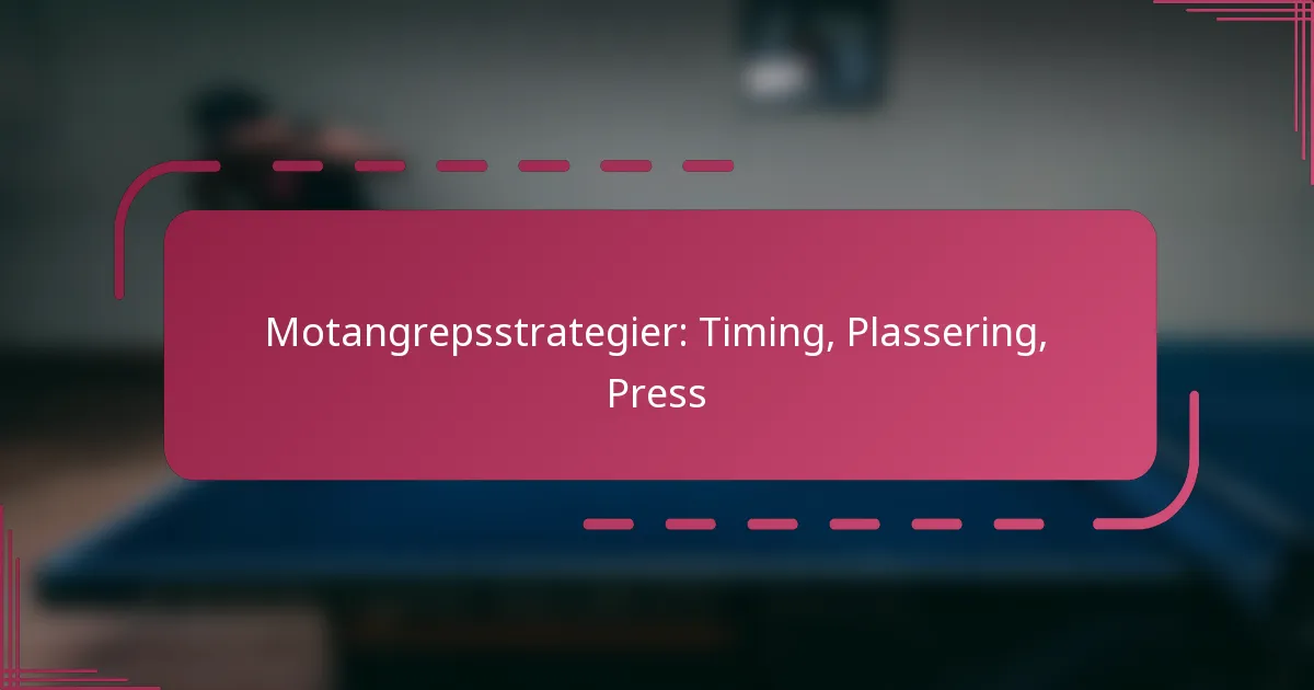 Motangrepsstrategier: Timing, Plassering, Press