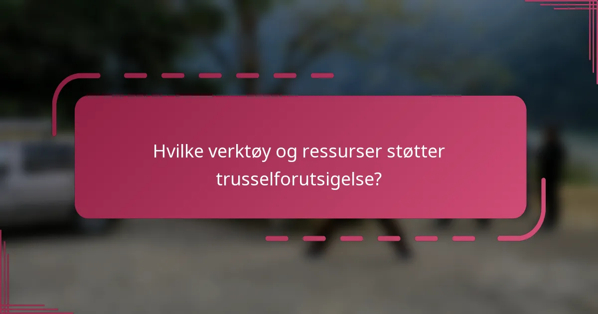 Hvilke verktøy og ressurser støtter trusselforutsigelse?